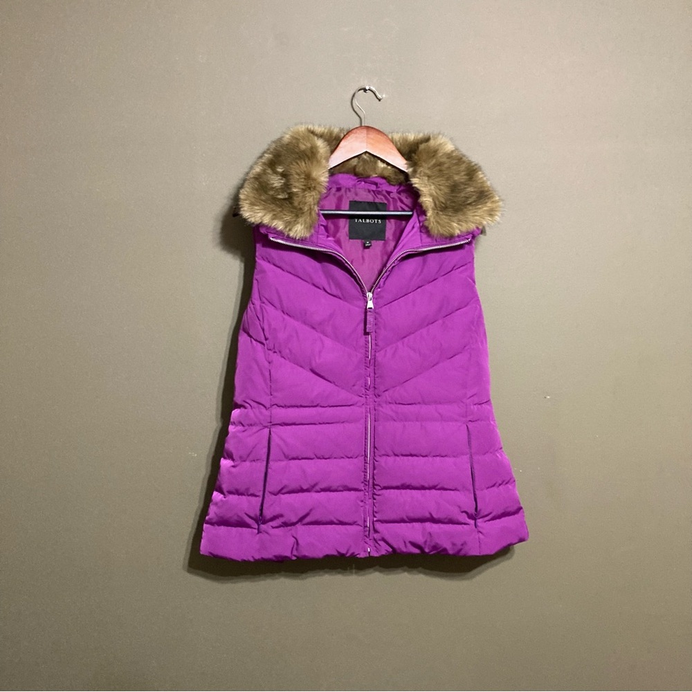 Talbot Faux Fur Collar Down Puffer Vest